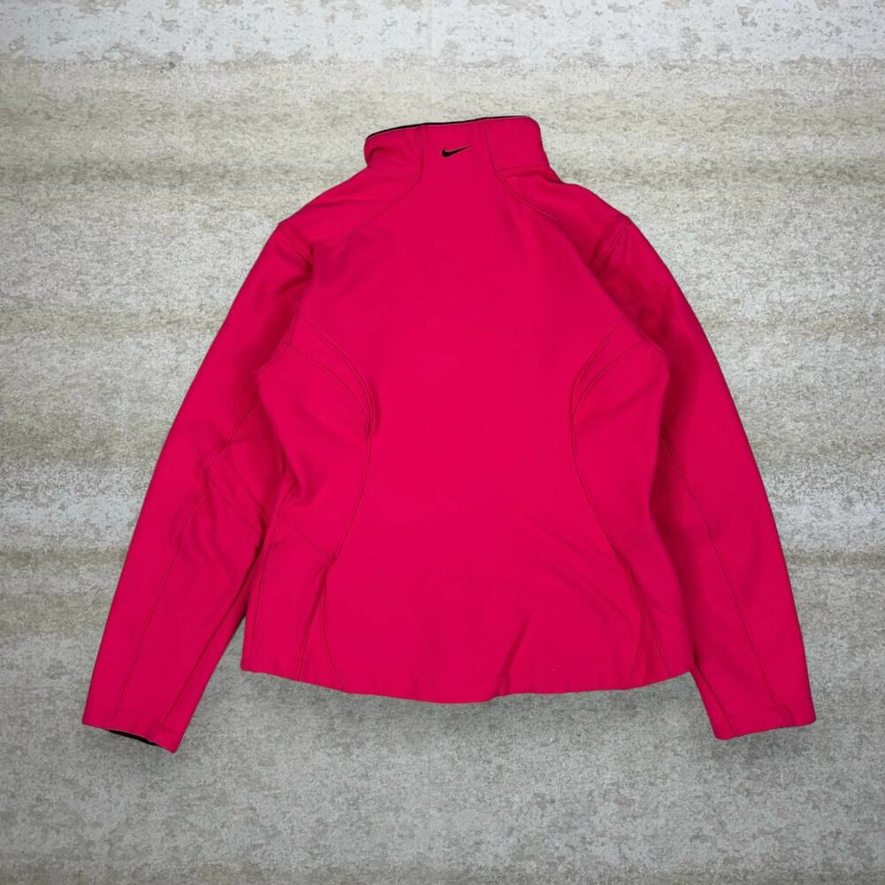Vintage Y2K Nike Running Jacket Womens M Hot Pink Black Swoosh Full Zip Tag - Picture 2 of 3